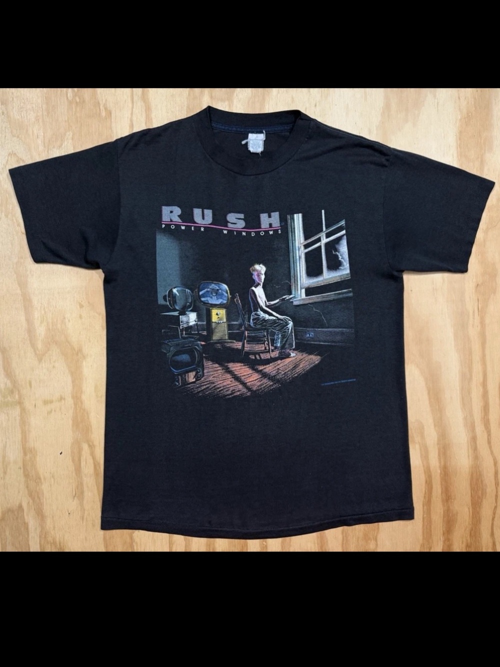 Vintage 80s Rush Power Windows Tour Tee Band T-Shirt Thin Single-Stitch